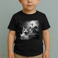 Funny Surprised Scared Cat Selfie With Dragon Toddler T-Shirt thumb 2