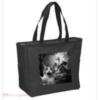 Funny Surprised Scared Cat Selfie With Dragon Tote Bag thumb 2