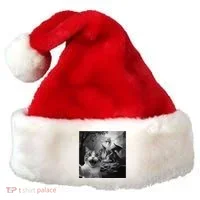Funny Surprised Scared Cat Selfie With Dragon Santa Hat thumb 0