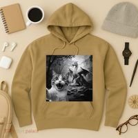 Funny Surprised Scared Cat Selfie With Dragon Hoodie thumb 3