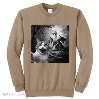 Funny Surprised Scared Cat Selfie With Dragon Sweatshirt thumb 0