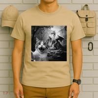 Funny Surprised Scared Cat Selfie With Dragon T-Shirt thumb 6