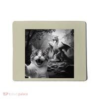 Funny Surprised Scared Cat Selfie With Dragon Mousepad thumb 0