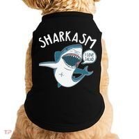 Funny Sharkasm Shark Sarcasm Doggie Tank thumb 0