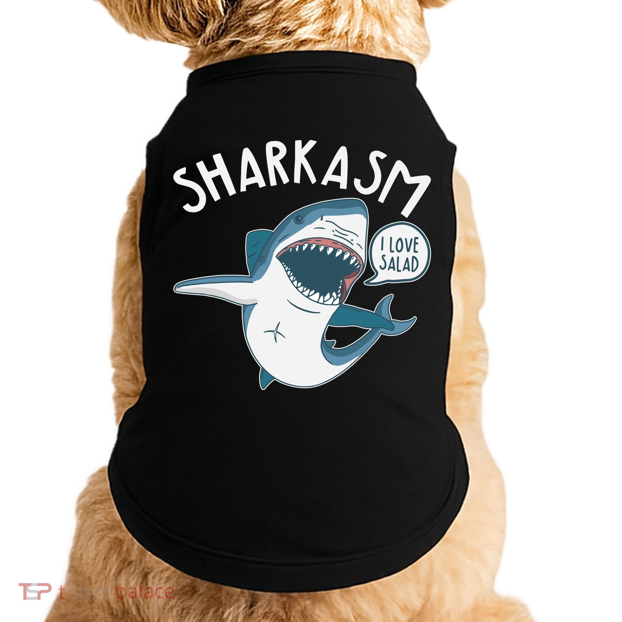 Funny Sharkasm Shark Sarcasm Doggie Tank