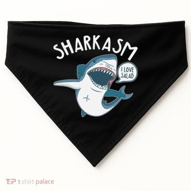 Funny Sharkasm Shark Sarcasm USA-Made Doggie Bandana