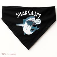 Funny Sharkasm Shark Sarcasm USA-Made Doggie Bandana thumb 0