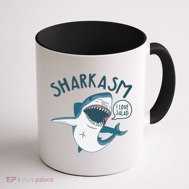 Funny Sharkasm Shark Sarcasm Coffee Mug back