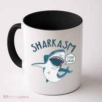 Funny Sharkasm Shark Sarcasm Coffee Mug thumb 0