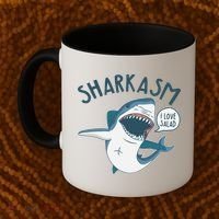 Funny Sharkasm Shark Sarcasm Coffee Mug thumb 2