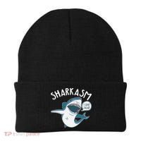 Funny Sharkasm Shark Sarcasm Beanie thumb 0