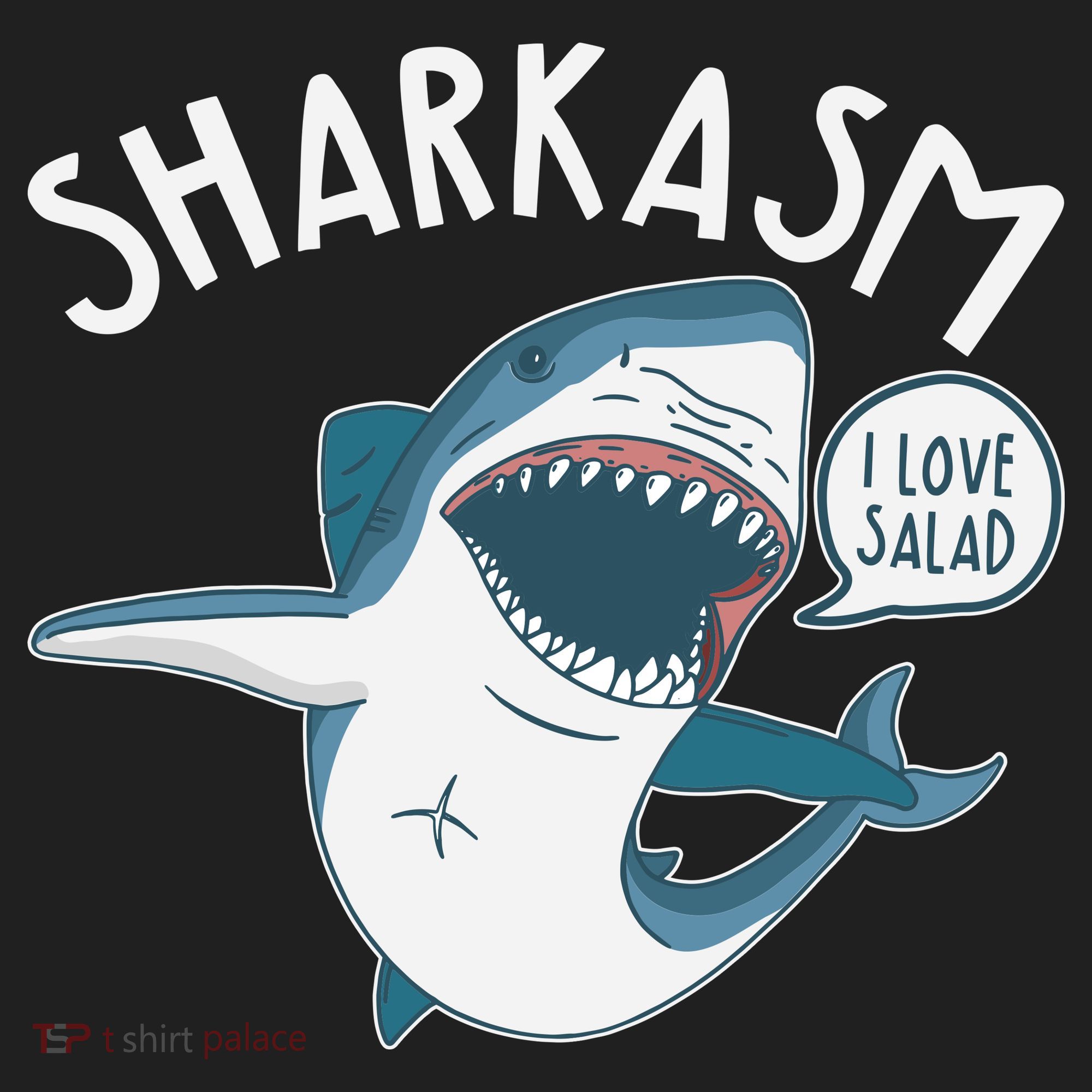 Funny Sharkasm Shark Sarcasm Golf Towel