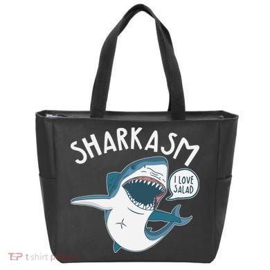 Funny Sharkasm Shark Sarcasm Tote Bag