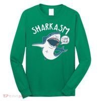 Funny Sharkasm Shark Sarcasm Long Sleeve Shirt thumb 0