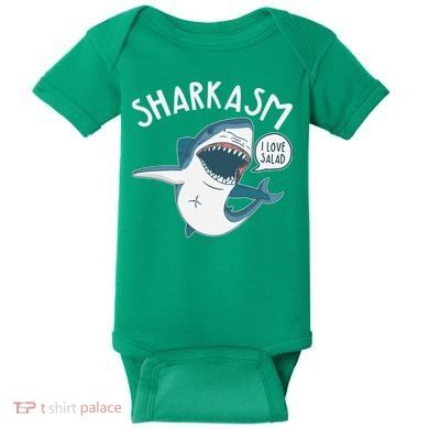 Funny Sharkasm Shark Sarcasm Baby Bodysuit