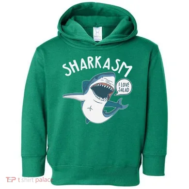 Funny Sharkasm Shark Sarcasm Toddler Hoodie