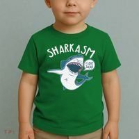 Funny Sharkasm Shark Sarcasm Toddler T-Shirt thumb 2