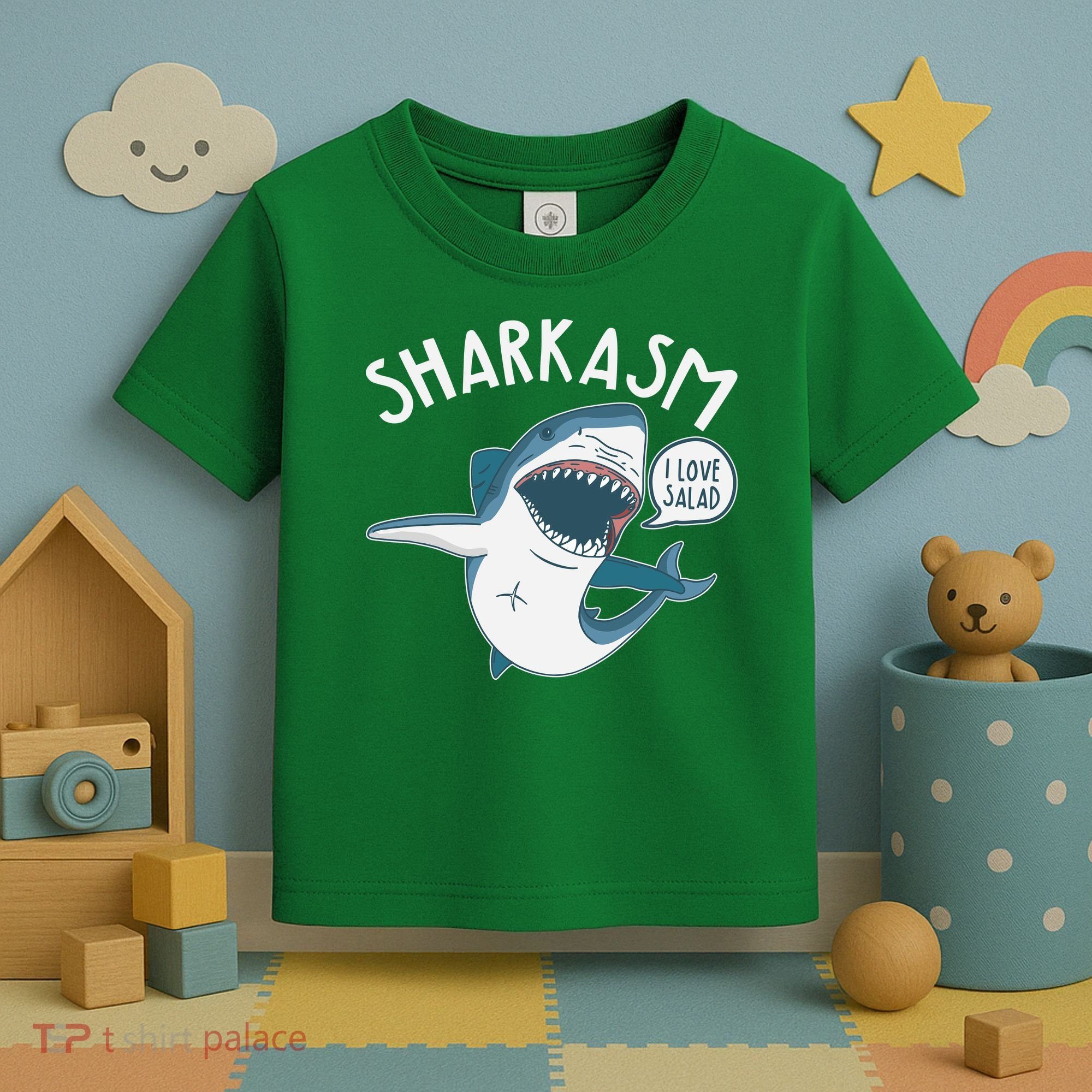 Funny Sharkasm Shark Sarcasm Toddler T-Shirt