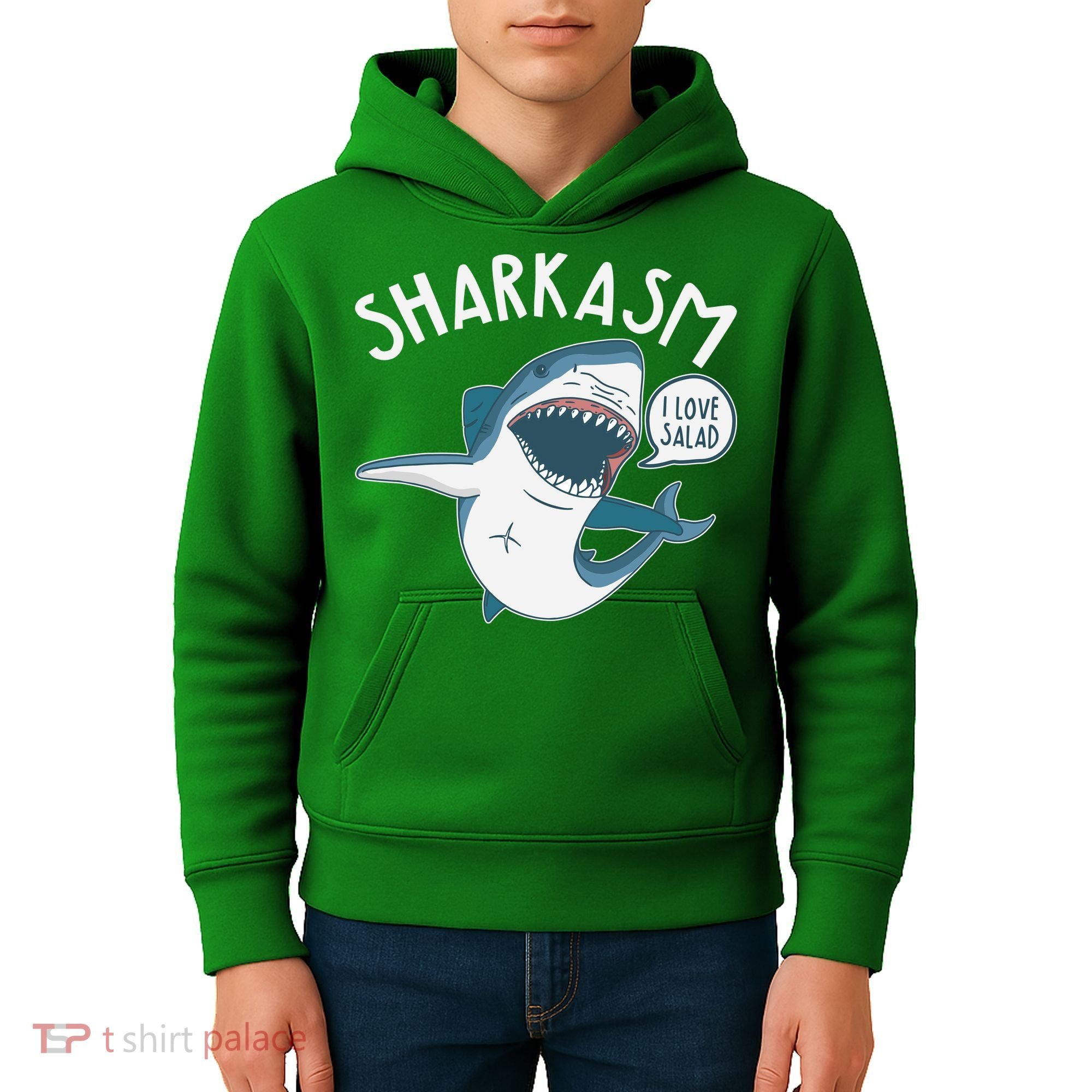 Funny Sharkasm Shark Sarcasm Kids Hoodie