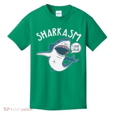 Funny Sharkasm Shark Sarcasm Kids T-Shirt