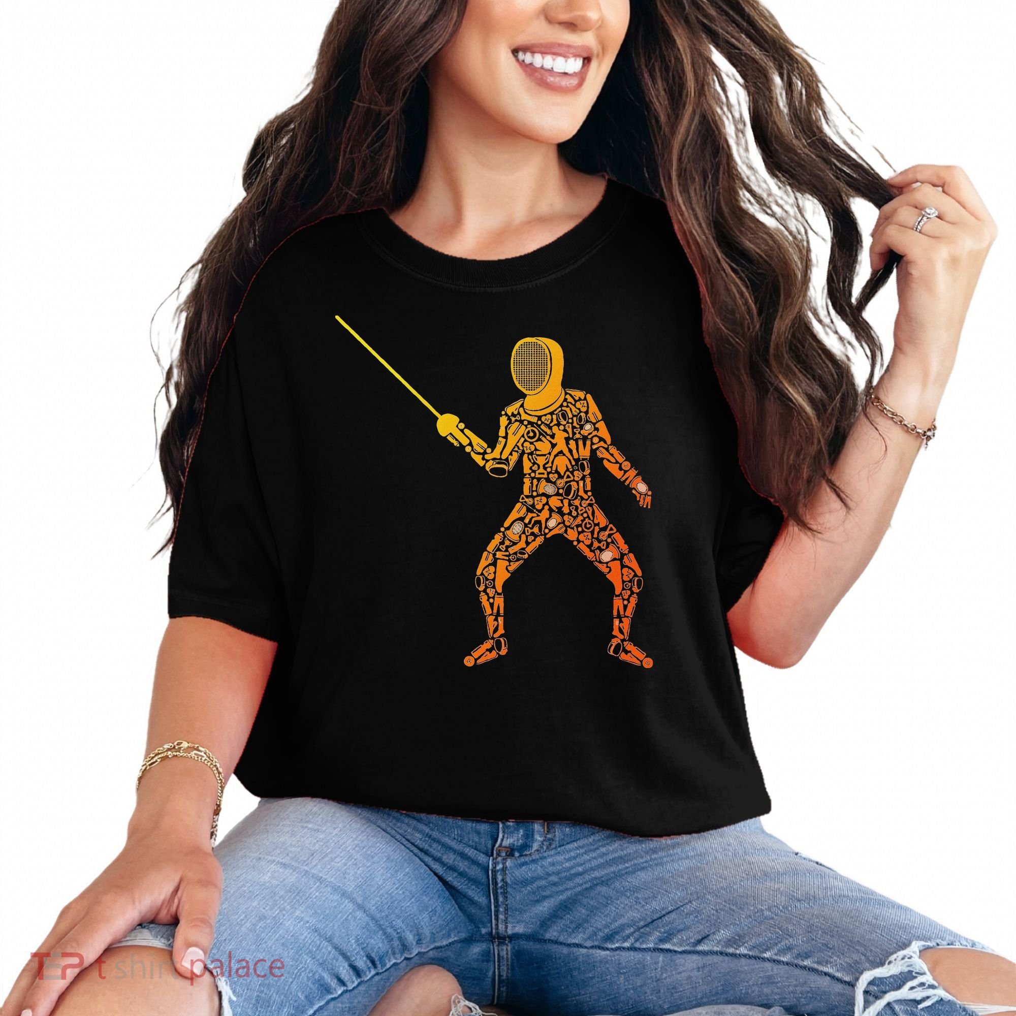 Fencing Sports Symbols Swords Epee Fencer Comfort Colors T-Shirt
