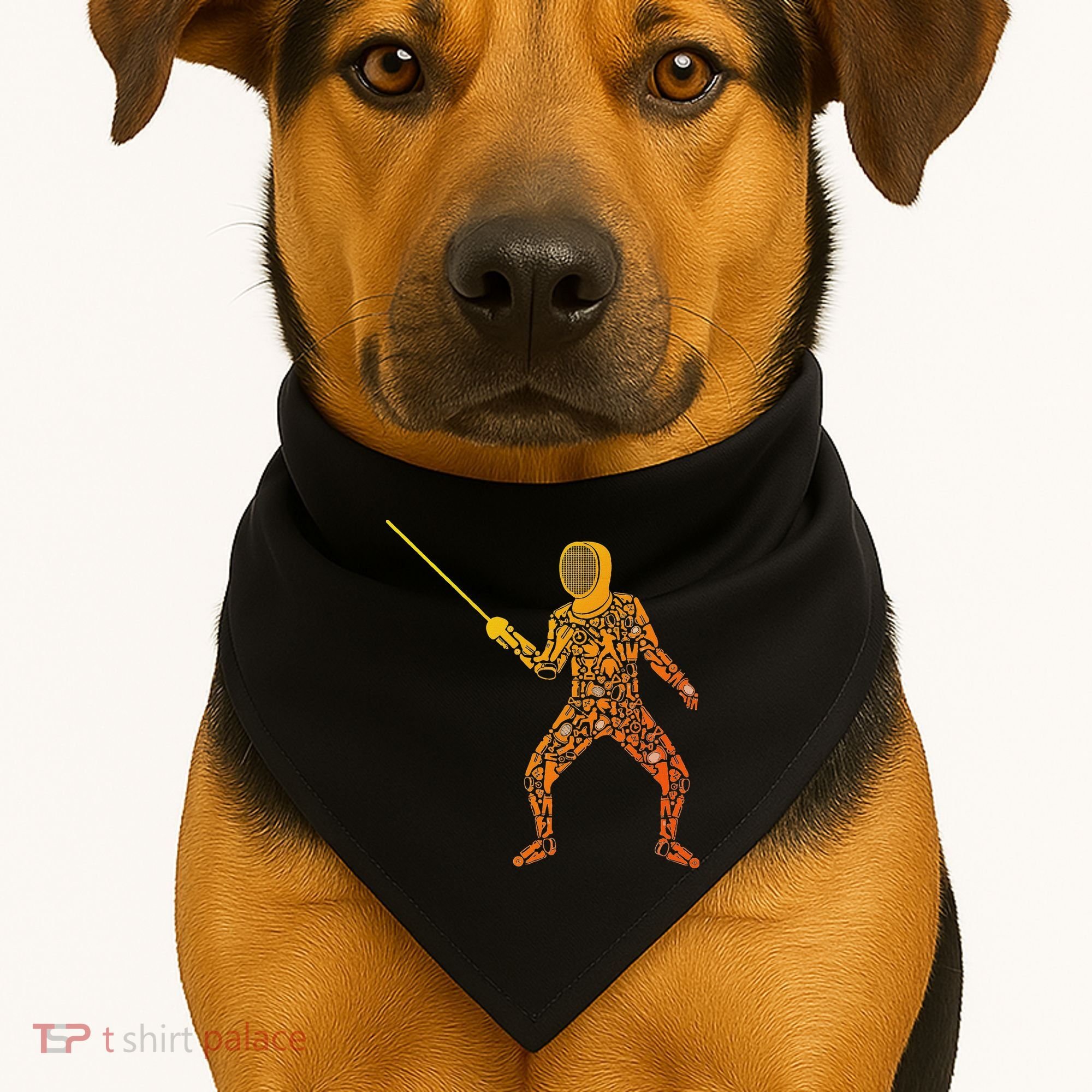 Fencing Sports Symbols Swords Epee Fencer USA-Made Doggie Bandana