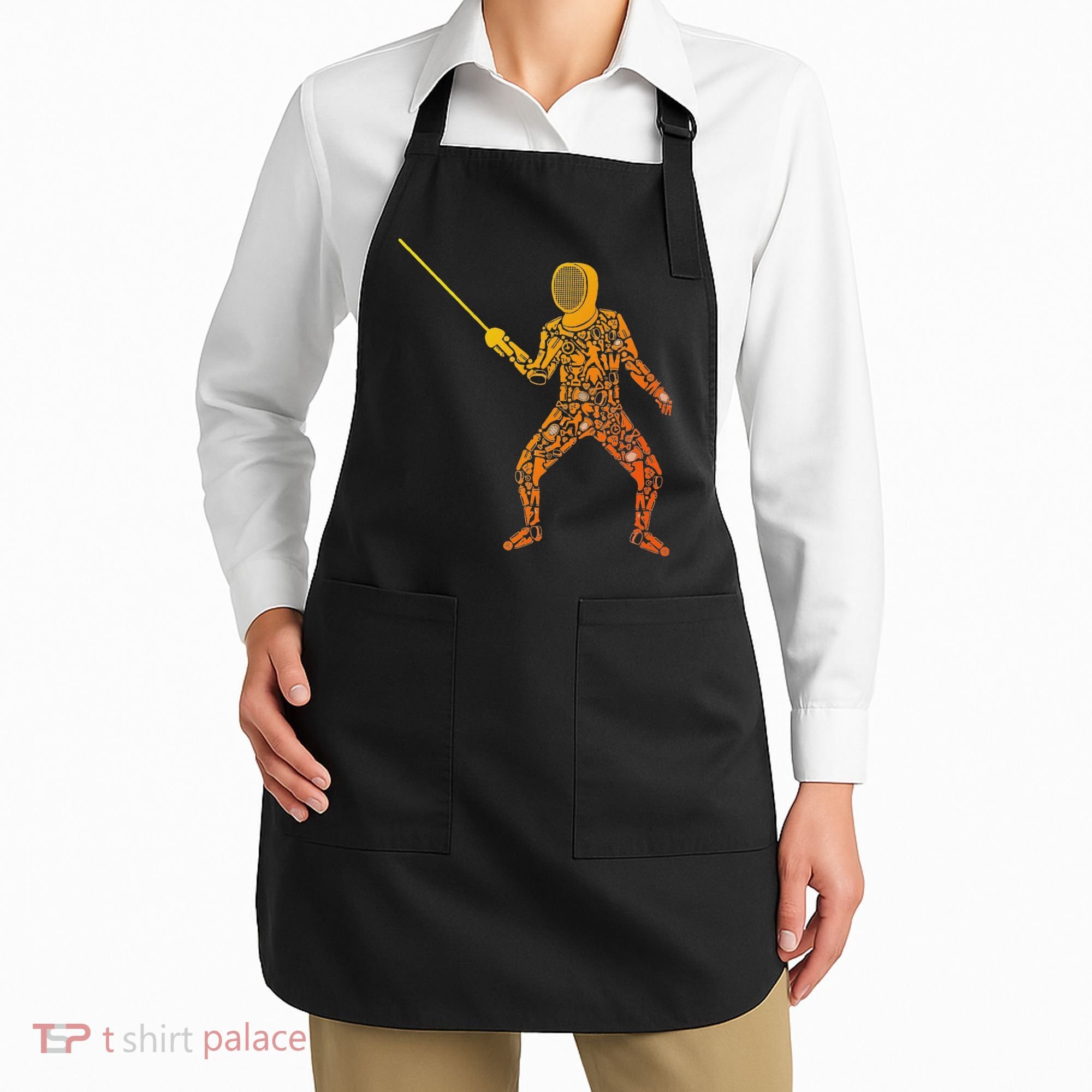 Fencing Sports Symbols Swords Epee Fencer Apron