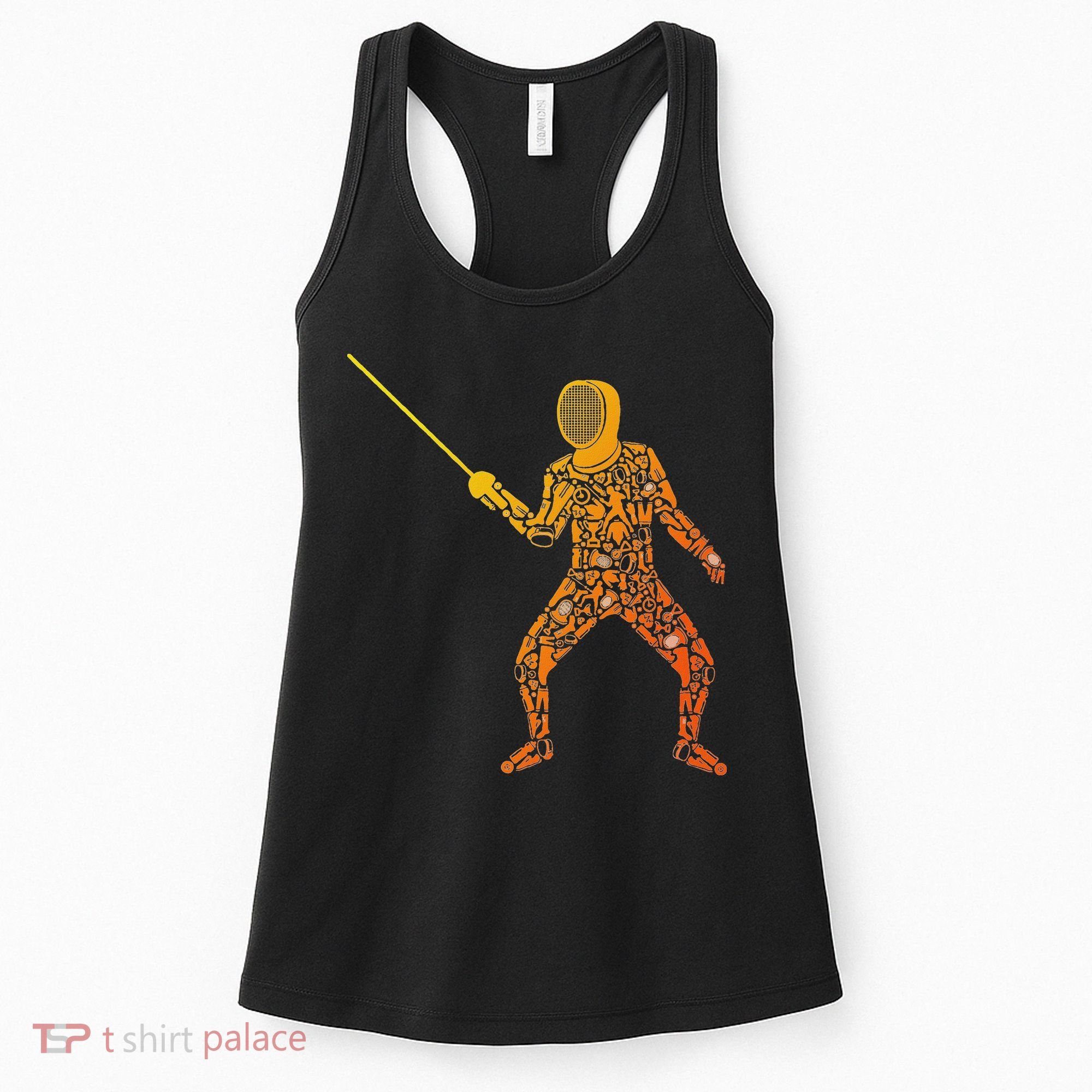 Fencing Sports Symbols Swords Epee Fencer Women's Tank Top