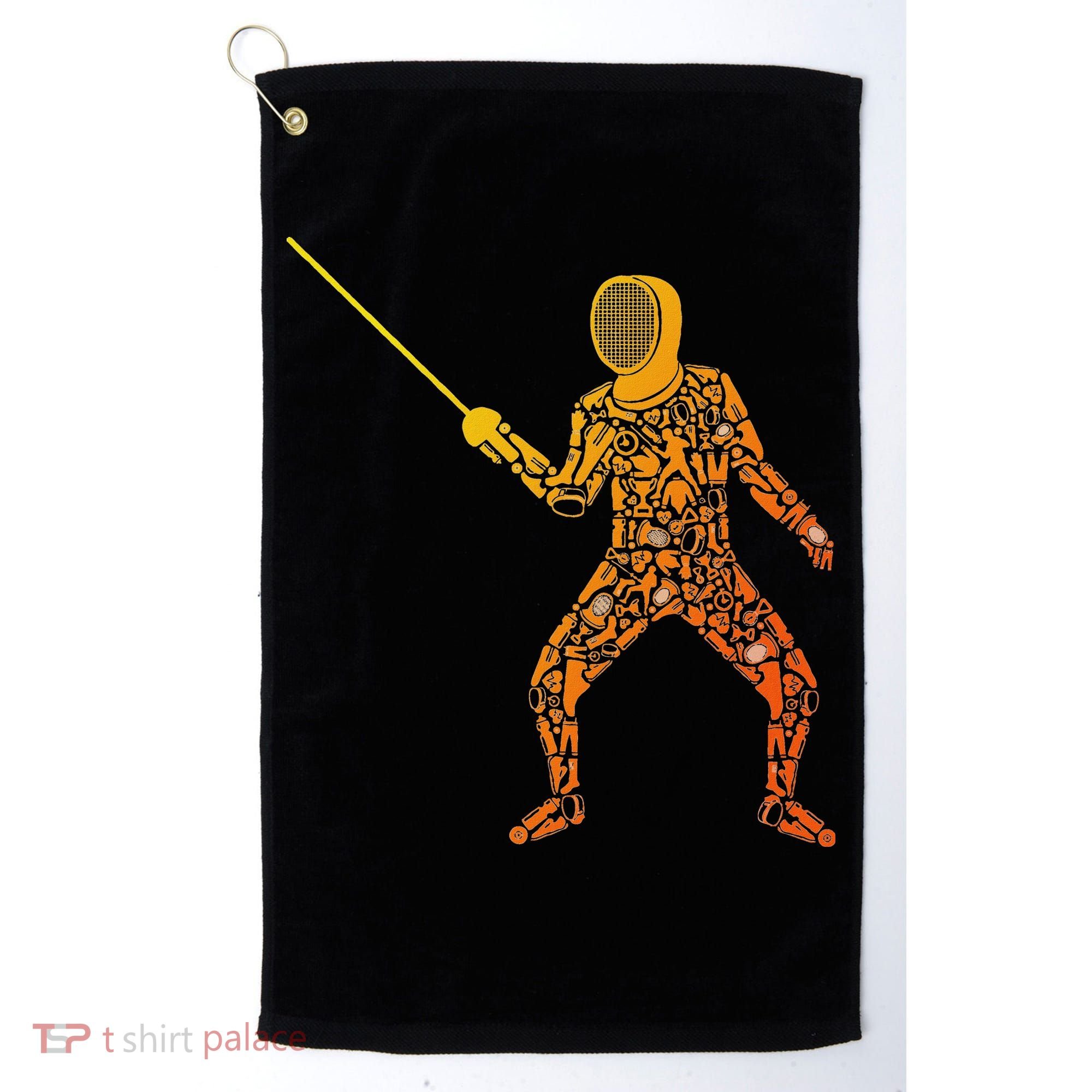 Fencing Sports Symbols Swords Epee Fencer Golf Towel