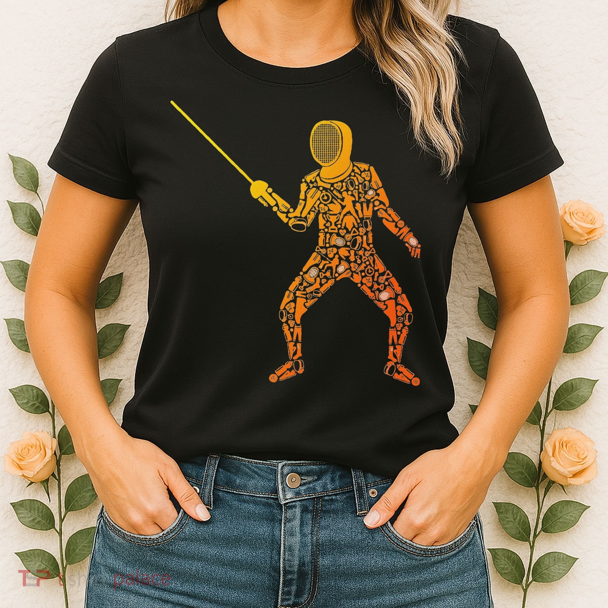 Fencing Sports Symbols Swords Epee Fencer Women's T-Shirt