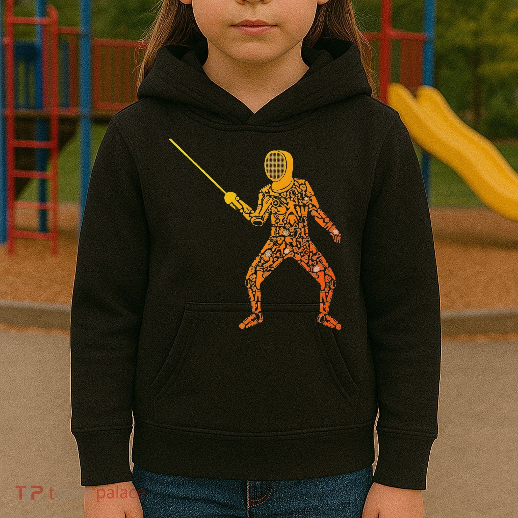 Fencing Sports Symbols Swords Epee Fencer Kids Hoodie