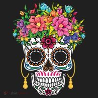 Flower Sugar Skull Souls Day Muertos Day Of Dead Halloween Gift Women's Sweatshirt thumb 2
