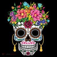 Flower Sugar Skull Souls Day Muertos Day Of Dead Halloween Gift Coffee Mug thumb 5