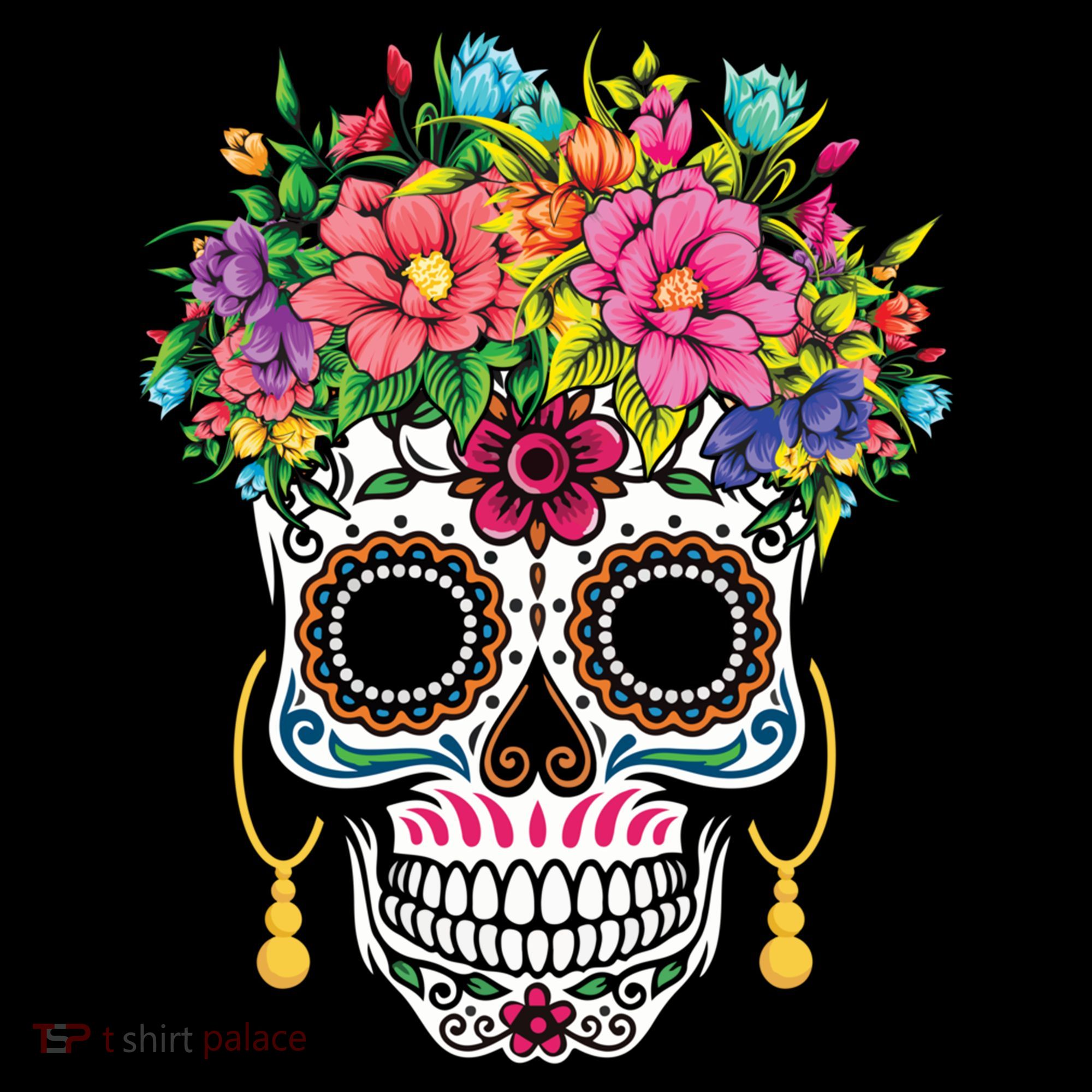 Flower Sugar Skull Souls Day Muertos Day Of Dead Halloween Gift Coffee Mug