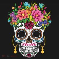 Flower Sugar Skull Souls Day Muertos Day Of Dead Halloween Gift Women's Hoodie thumb 2