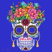 Flower Sugar Skull Souls Day Muertos Day Of Dead Halloween Gift Mousepad thumb 1