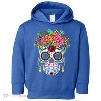 Flower Sugar Skull Souls Day Muertos Day Of Dead Halloween Gift Toddler Hoodie thumb 0