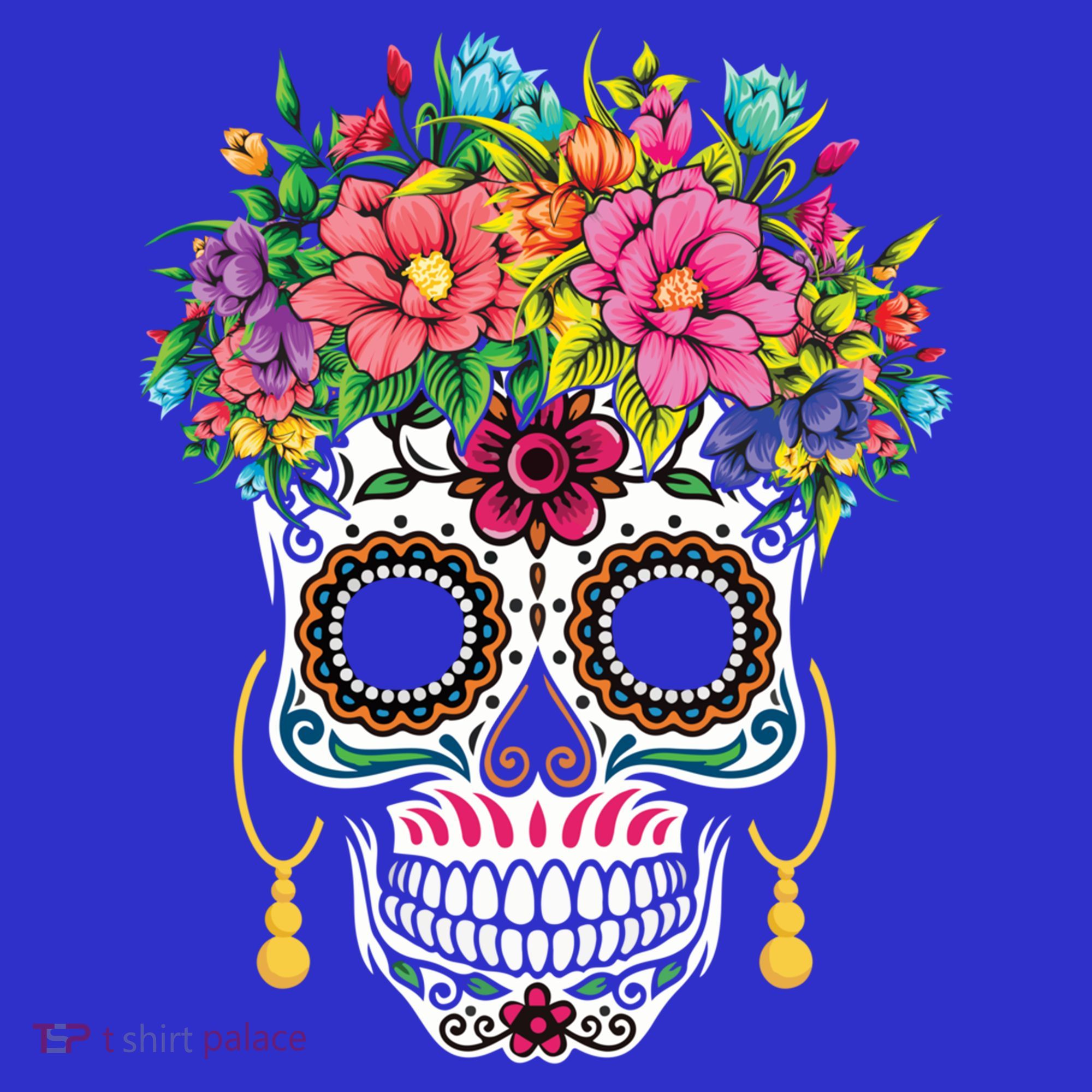Flower Sugar Skull Souls Day Muertos Day Of Dead Halloween Gift Women's T-Shirt
