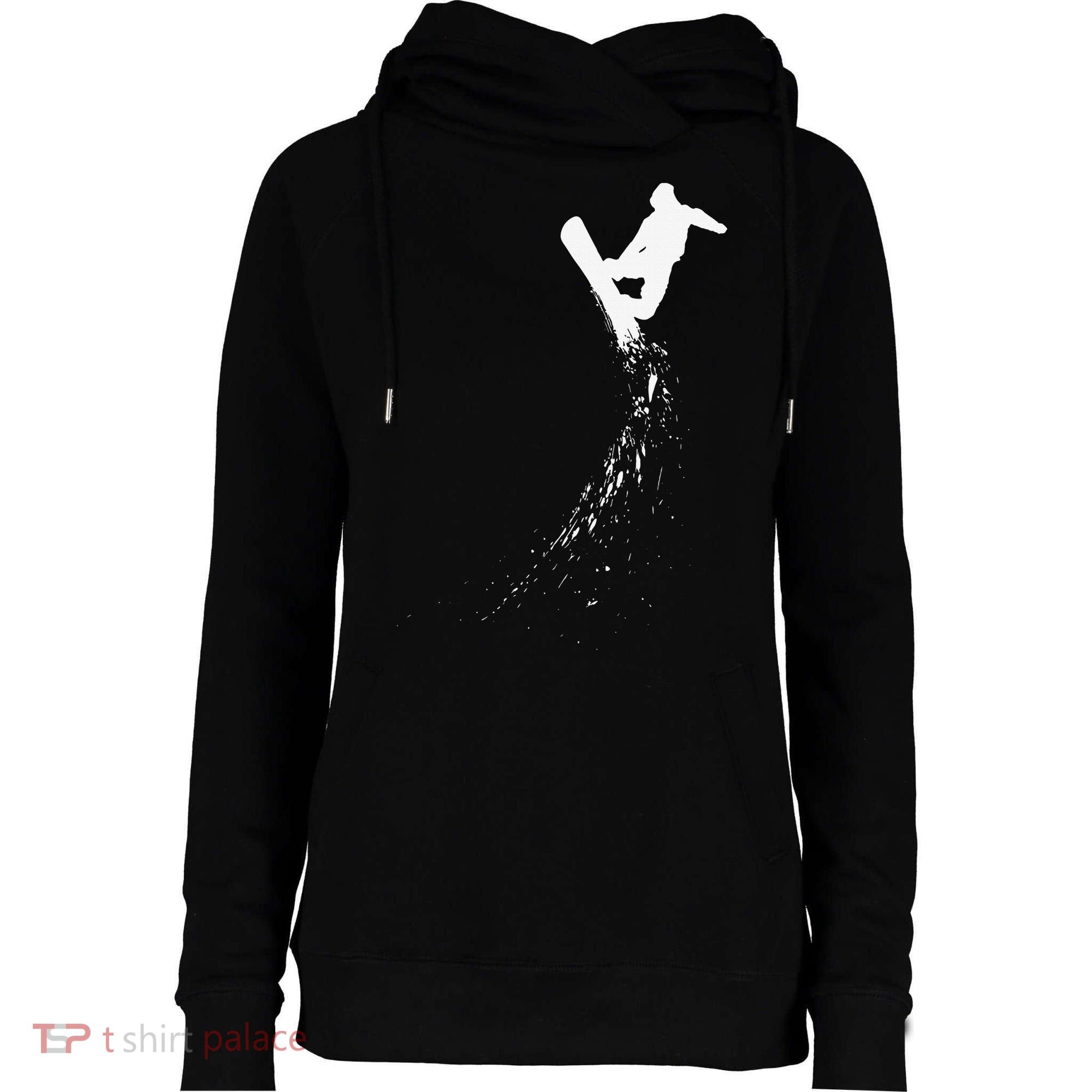 Freestyle Snowboarding Snowboarder Snowboard Wintersports Womens Funnel Neck Pullover Hood