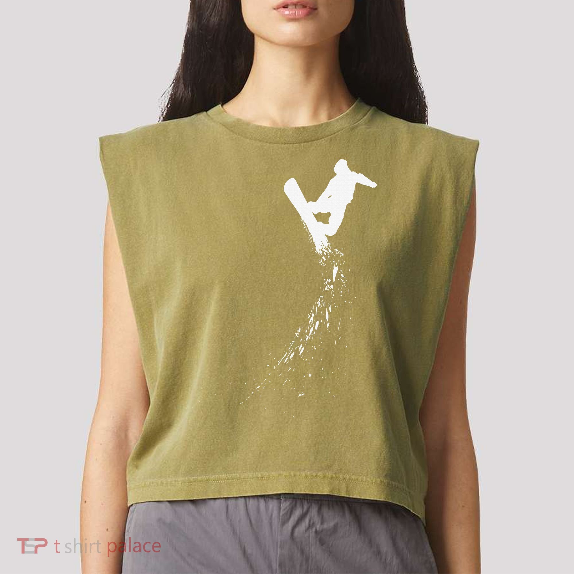 Freestyle Snowboarding Snowboarder Snowboard Wintersports Garment-Dyed Women's Muscle Tee