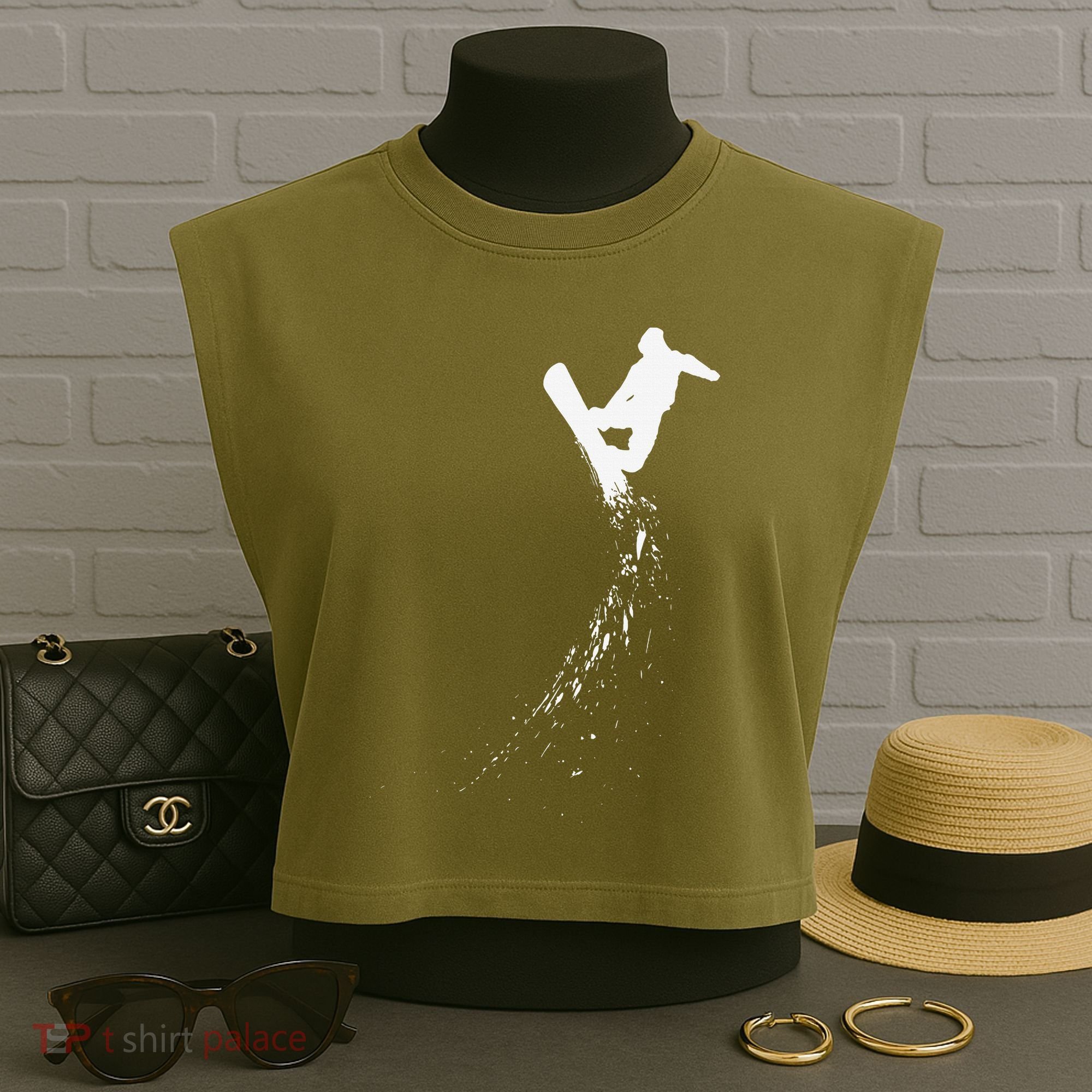 Freestyle Snowboarding Snowboarder Snowboard Wintersports Garment-Dyed Women's Muscle Tee