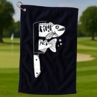 Fresh Sashimi Sushi Knife Anime Inspiration Golf Towel thumb 1
