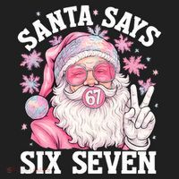 Funny Santa Says Six Seven Christmas 67 Meme Xmas Women's Sweatshirt thumb 2