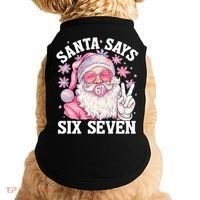 Funny Santa Says Six Seven Christmas 67 Meme Xmas Doggie Tank thumb 0