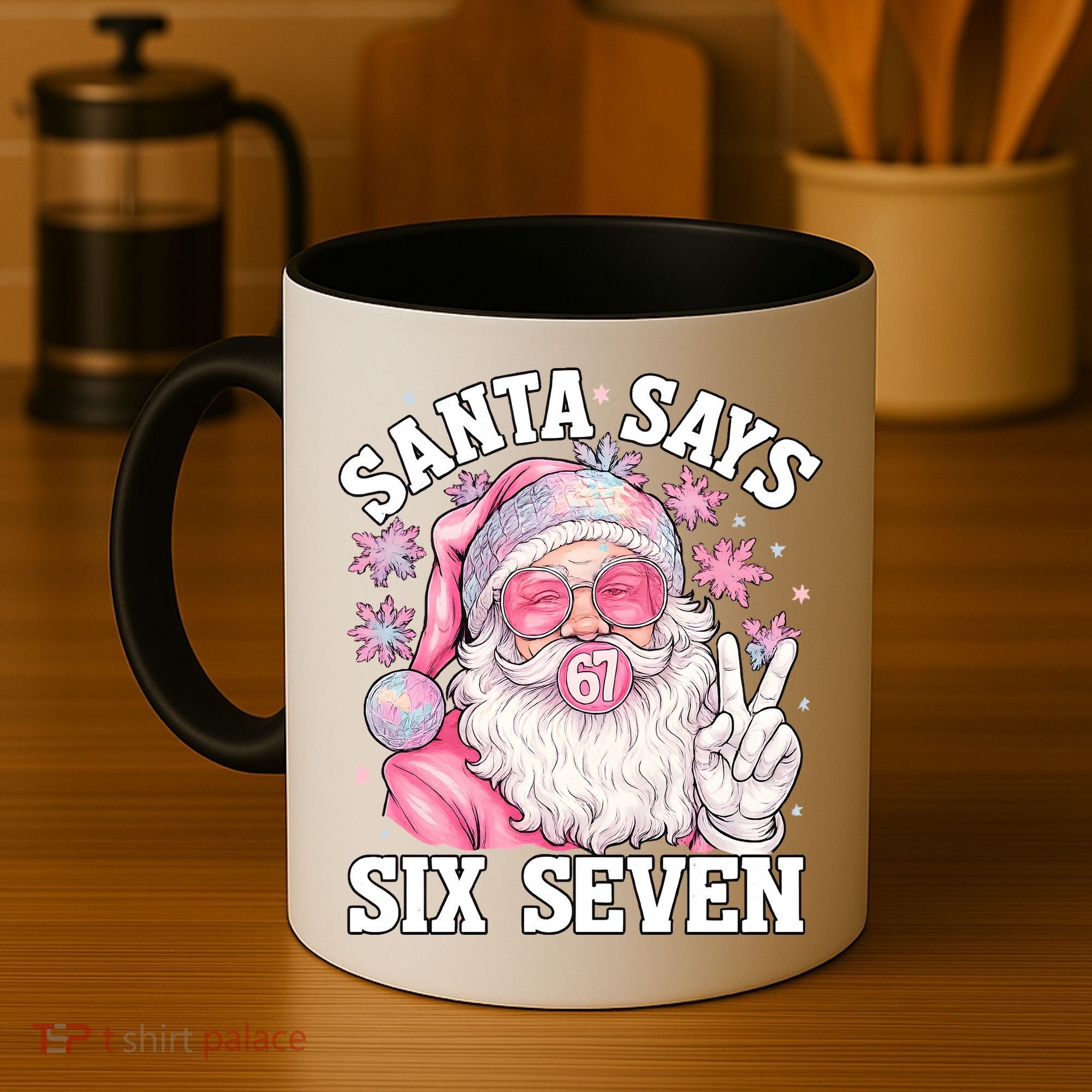 Funny Santa Says Six Seven Christmas 67 Meme Xmas Coffee Mug