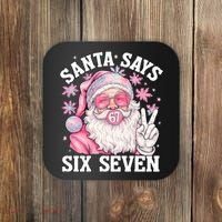 Funny Santa Says Six Seven Christmas 67 Meme Xmas Coaster thumb 0