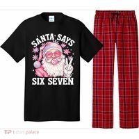 Funny Santa Says Six Seven Christmas 67 Meme Xmas Pajama Set thumb 0