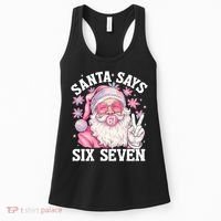 Funny Santa Says Six Seven Christmas 67 Meme Xmas Women's Tank Top thumb 0