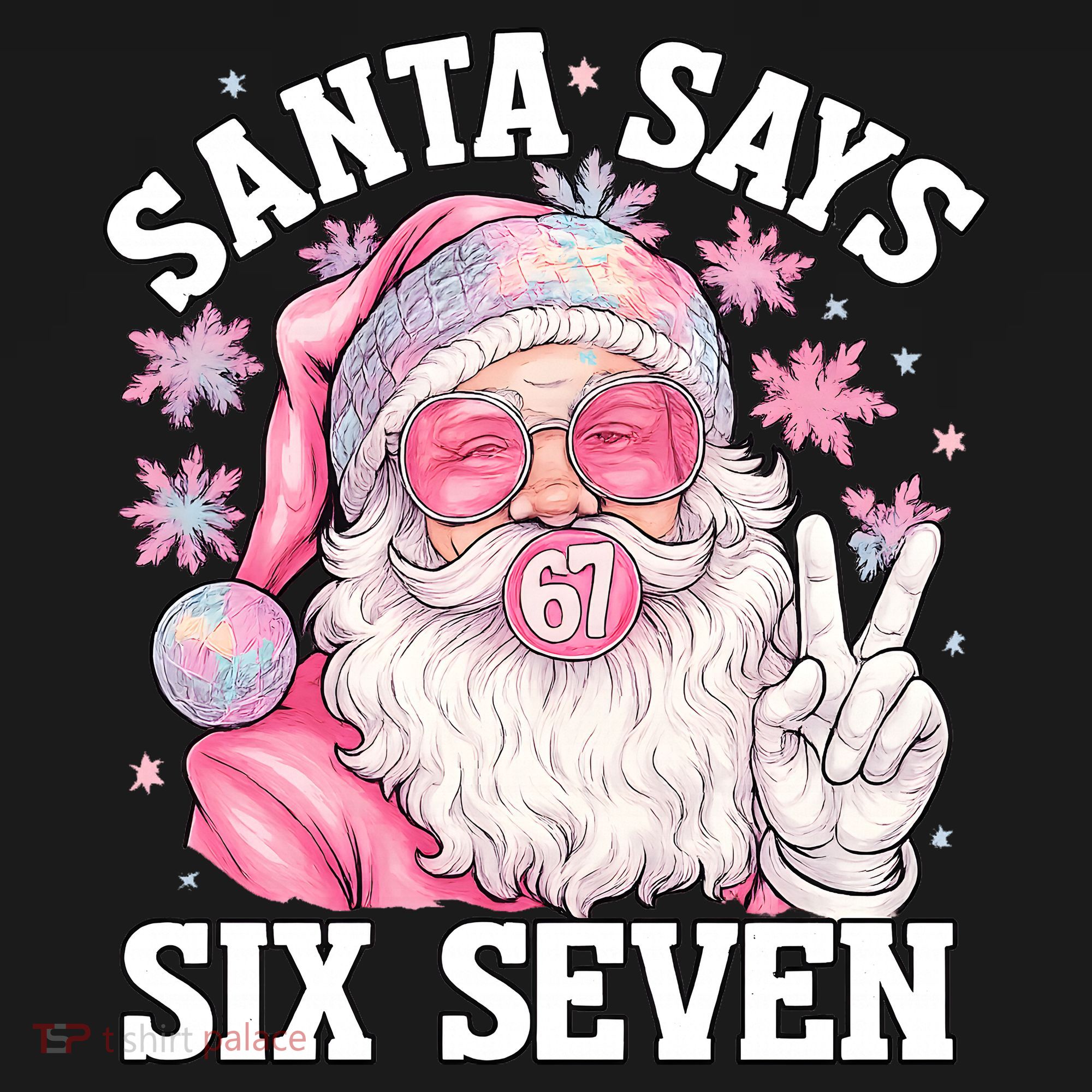 Funny Santa Says Six Seven Christmas 67 Meme Xmas Women's Tank Top