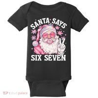 Funny Santa Says Six Seven Christmas 67 Meme Xmas Baby Bodysuit thumb 0
